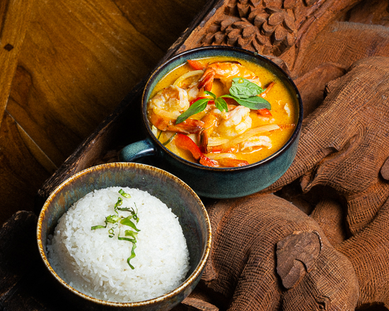 Crevettes Curry Jaune